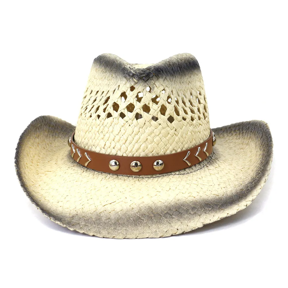 Straw Cowboy Hats Spring/Summer Men's Outdoor Travel Straw Cowboy Hat