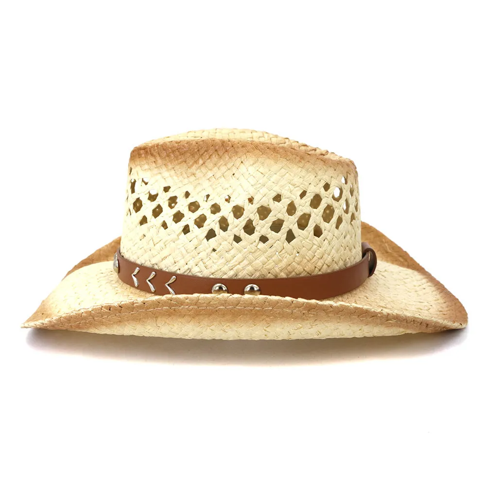 Straw Cowboy Hats Spring/Summer Men's Outdoor Travel Straw Cowboy Hat