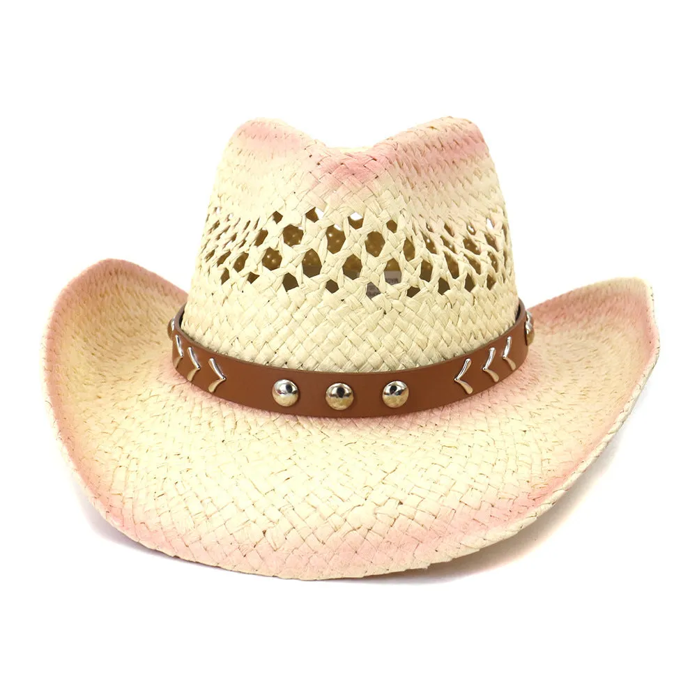 Straw Cowboy Hats Spring/Summer Men's Outdoor Travel Straw Cowboy Hat