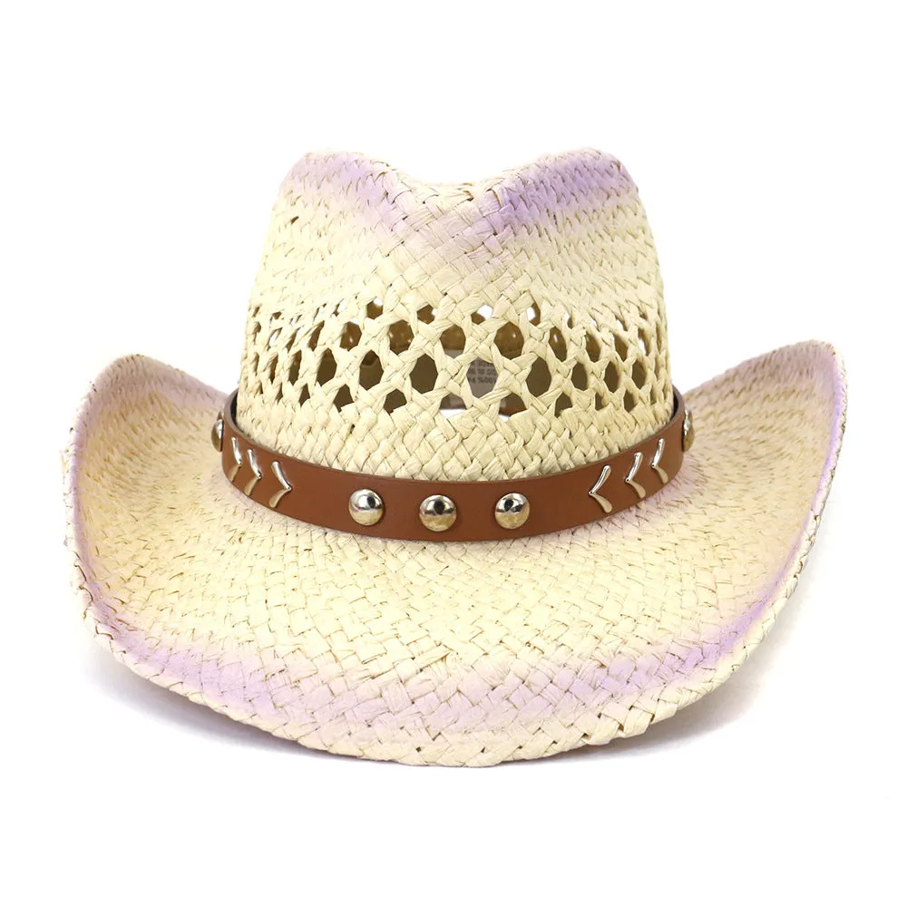 Straw Cowboy Hats Spring/Summer Men's Outdoor Travel Straw Cowboy Hat