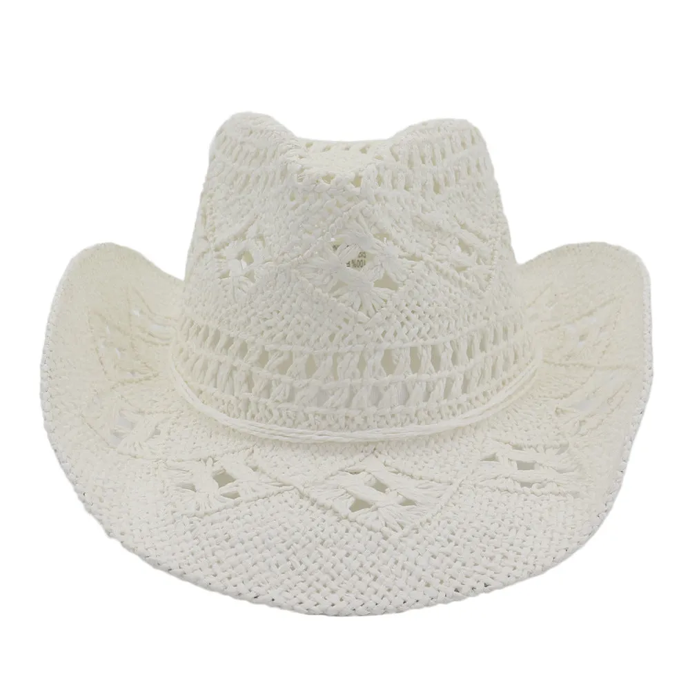 Straw Cowboy Hats Spring/Summer Outdoor Travel Sun Protection Sun Hat Straw Hat