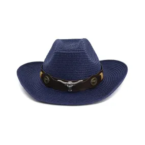 Straw Cowboy Hats Straw Hat Men's and Women's Outdoor Seaside Beach Hat Sun Protection Sun Hat