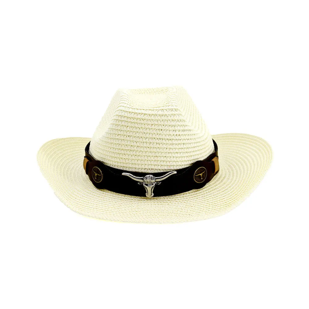 Straw Cowboy Hats Straw Hat Men's and Women's Outdoor Seaside Beach Hat Sun Protection Sun Hat