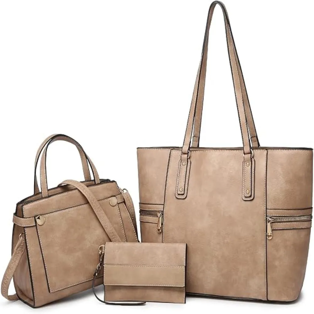 Stylish Tote & Shoulder Bags: 3-Piece Set