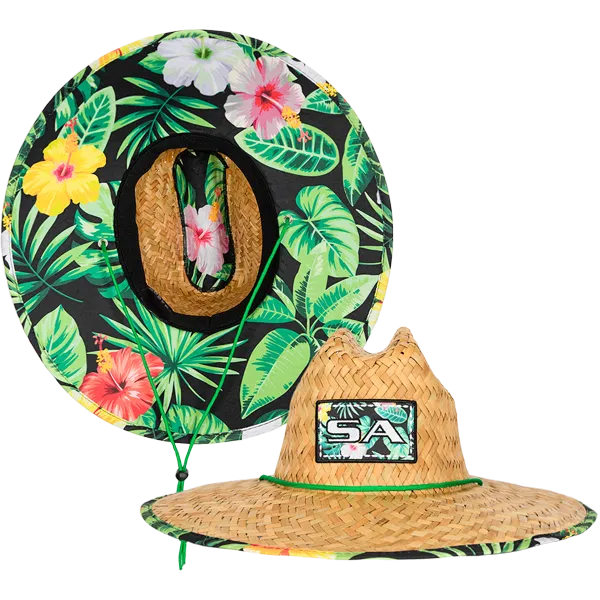 Under Brim Straw Hat | Hawaiian Floral 2.0