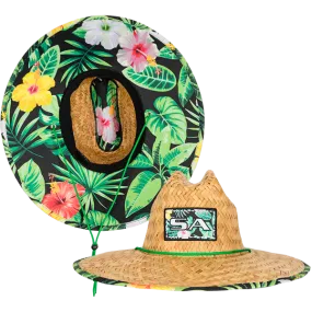 Under Brim Straw Hat | Hawaiian Floral 2.0