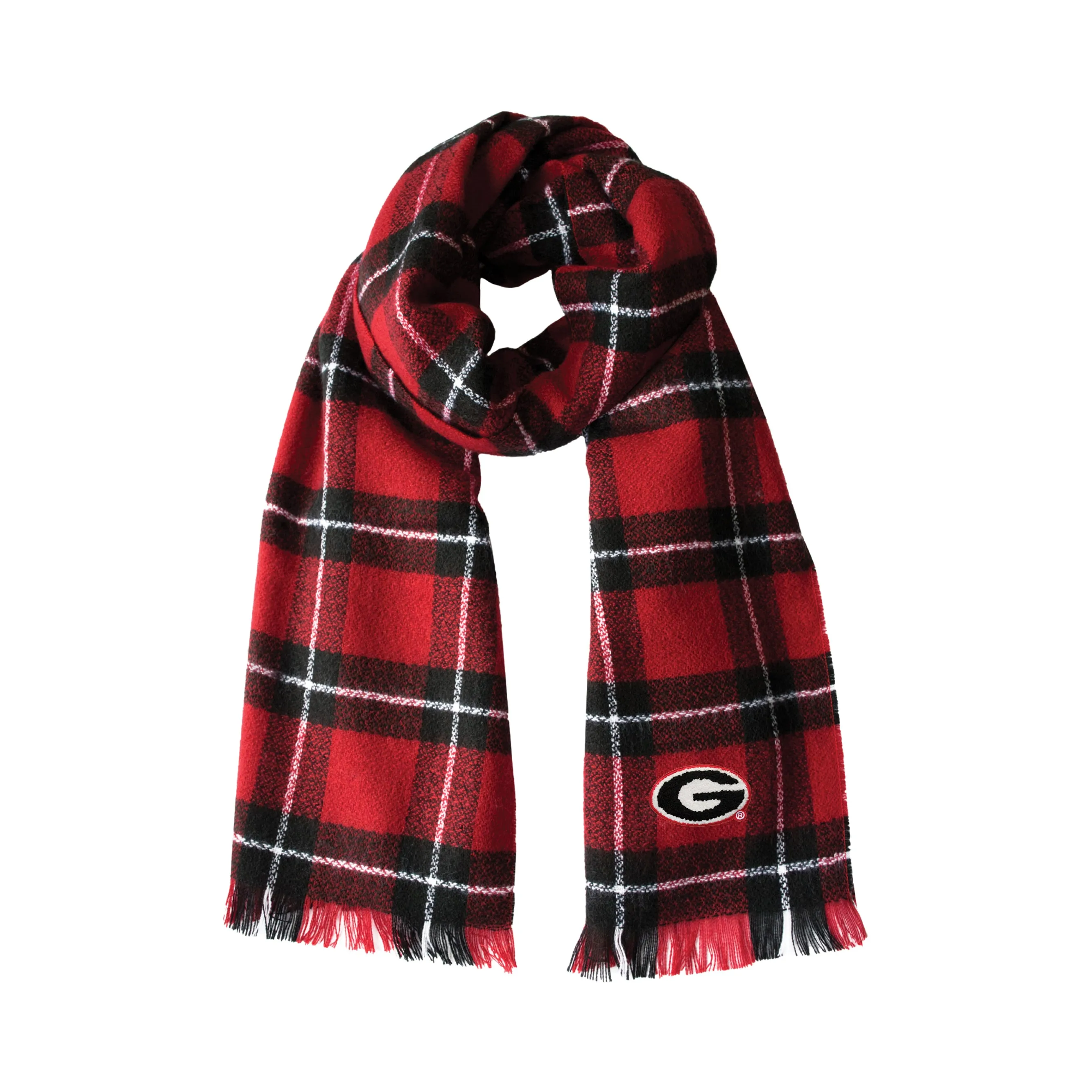 University of Georgia Plaid Blanket Scarf