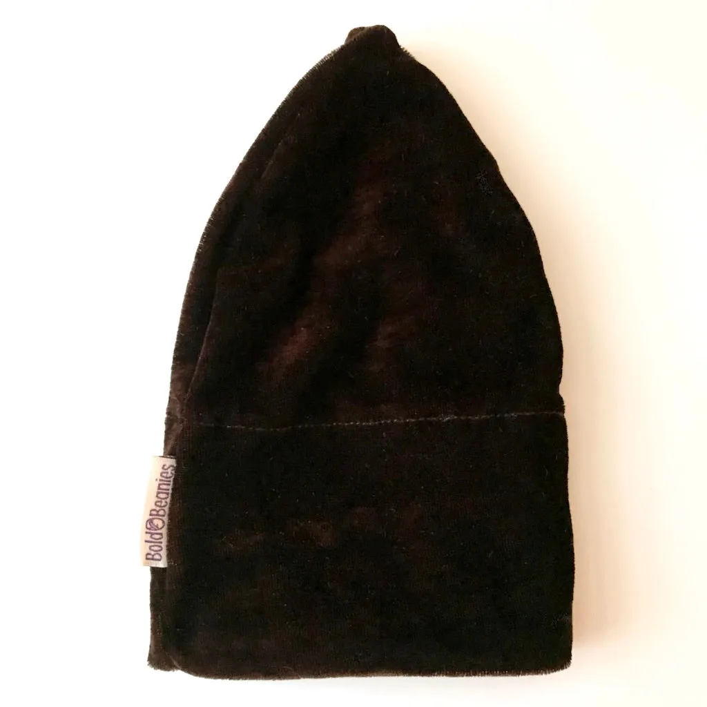 Velvet Luxury Bold Beanies Hat Chocolate