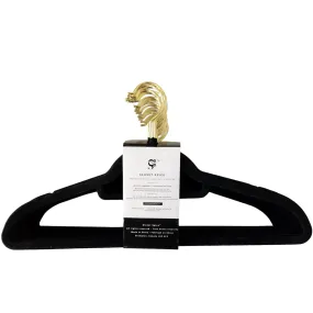 Velvet Suit Hangers with Gold Hooks, Set of 25 (Black)