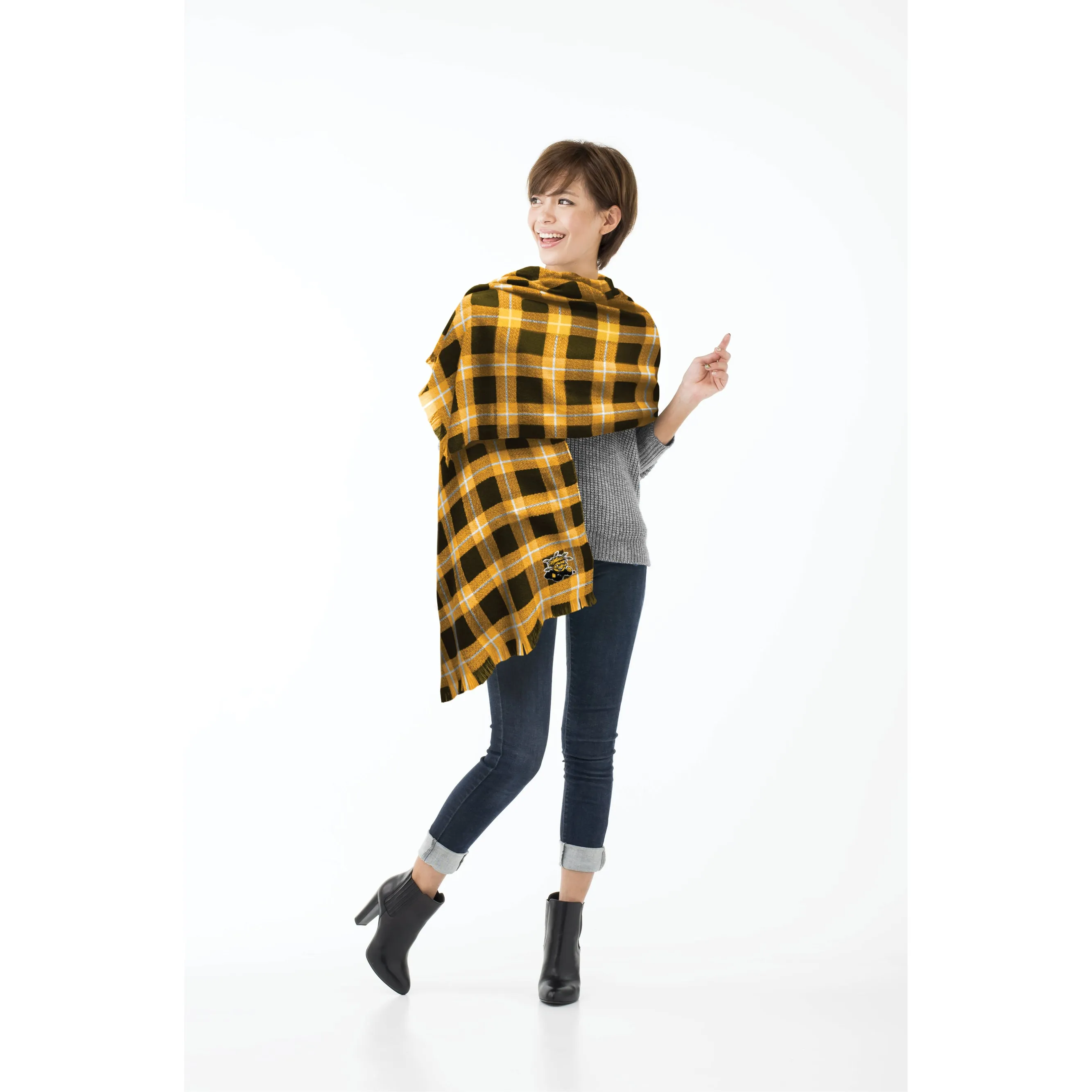 Wichita State University Plaid Blanket Scarf