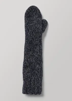 Wool Cashmere Cuff Mittens | Navy