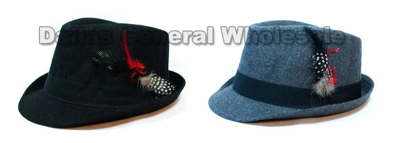 Wool Fedora Hats with Feather Wholesale