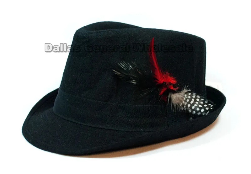 Wool Fedora Hats with Feather Wholesale