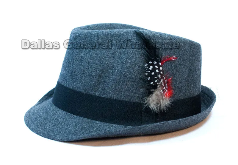 Wool Fedora Hats with Feather Wholesale